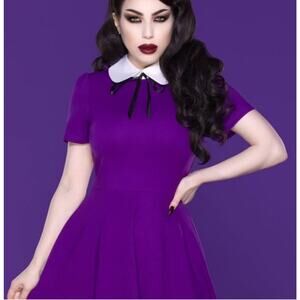 Katakomb Hayley Skater Dress In Purple NWT XL Pinup Goth